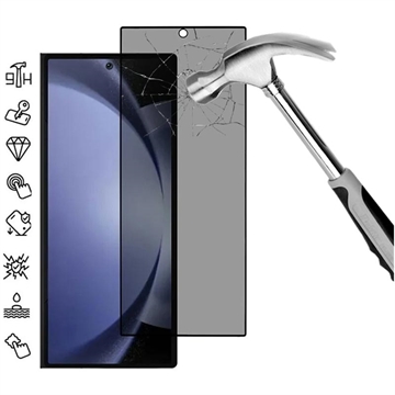 Samsung Galaxy Z Fold7 Privacy Full Cover Beskyttelsesglass - Svart Kant