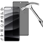 Xiaomi Redmi Note 14 Pro+ 5G/13 Pro+ Privacy Full Cover skjermbeskyttere i herdet glass - Svart Kant