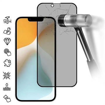 iPhone 16e Privacy Full Cover Beskyttelsesglass - Svart Kant