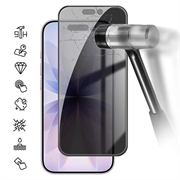 iPhone 18 Privacy Full Cover Beskyttelsesglass - Svart Kant