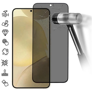 Samsung Galaxy S25+ Privatliv Beskyttelsesglass - støtter opplåsing av fingeravtrykk - Svart kant