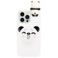 3D Figur Serie iPhone 14 Pro TPU-deksel - Panda