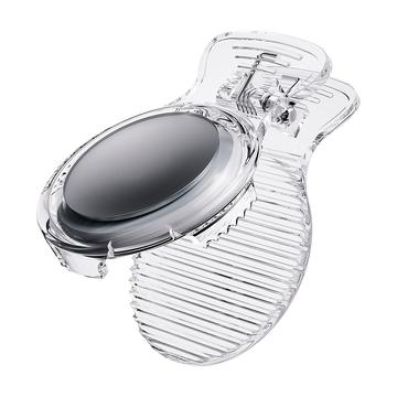 Beskyttelsesetui med klips for Apple AirTag 1/2 Tracker Bluetooth Locator PC Cover - Gjennomsiktig