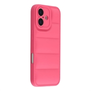 iPhone 17 Pufferjakke Støtsikkert TPU-deksel - Hot Pink