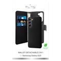 Puro 2-i-1 Samsung Galaxy S23 5G Magnetisk Lommebok-deksel - Svart