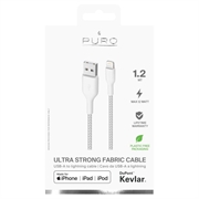 Puro Fabric Ultra-Strong USB-A / Lightning-kabel - 1,2 m, 2,4 A, 12 W