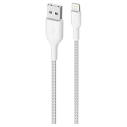 Puro Fabric Ultra-Strong USB-A / Lightning-kabel - 2 m, 2,4 A, 12 W - hvit