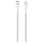 Puro Fabric ultrasterk USB-C / Lightning-kabel - 1,2 m, 20 W - hvit