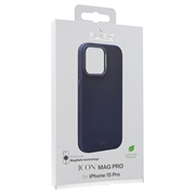 iPhone 15 Pro Puro Icon Mag Pro Silikondeksel - Mørkeblå