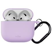 AirPods 4 Puro Icon silikonetui med karabinkrok - fiolett