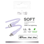 Puro Icon Myk USB-C / Lightning-kabel - 1,5 m - Lavendel