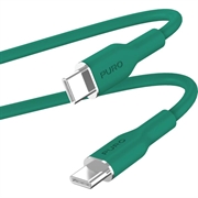 Puro Icon myk USB-C/USB-C-kabel - 1,5 m - mørk grønn