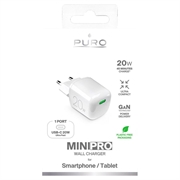 Puro MiniPro GaN USB-C vegglader - 20W - hvit