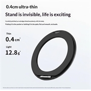 Q11 Ultratynt tredelt magnetisk ringstativ - svart