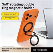 Q11 Ultratynt tredelt magnetisk ringstativ - svart