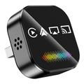 Q1A 4-i-1 trådløs CarPlay/Android Auto-adapter med AirPlay/MirrorLink - svart