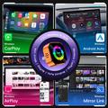 Q1A 4-i-1 trådløs CarPlay/Android Auto-adapter med AirPlay og MirrorLink - Oransje / Fargerik