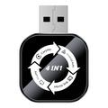 Q1AS 4-i-1 trådløs CarPlay- og Android Auto-adapter med AirPlay/MirrorLink - svart