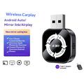 Q1AS 4-i-1 trådløs CarPlay- og Android Auto-adapter med AirPlay/MirrorLink - svart