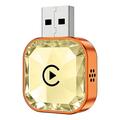 Q1AS Diamond Cut 4-i-1 trådløs Android Auto- og CarPlay-adapter - gull / oransje