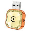 Q1AS Diamond Cut 4-i-1 trådløs Android Auto- og CarPlay-adapter - gull / oransje