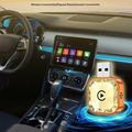 Q1AS Diamond Cut 4-i-1 trådløs Android Auto- og CarPlay-adapter - gull / oransje