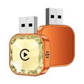 Q1AS Diamond Cut 4-i-1 trådløs Android Auto- og CarPlay-adapter - gull / oransje
