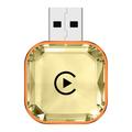 Q1AS Diamond Cut 4-i-1 trådløs Android Auto- og CarPlay-adapter - gull / oransje