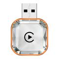 Q1AS Diamond Cut 4-i-1 trådløs Android Auto- og CarPlay-adapter - sølv / oransje