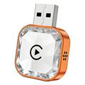Q1AS Diamond Cut 4-i-1 trådløs Android Auto- og CarPlay-adapter - sølv / oransje