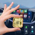 Q1BVS diamantformet 4-i-1 trådløs CarPlay/Android Auto-adapter - oransje / gull
