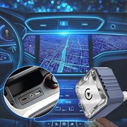 Q1BVS diamantformet 4-i-1 trådløs CarPlay/Android Auto-adapter - safir / sølv