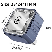 Q1BVS diamantformet 4-i-1 trådløs CarPlay/Android Auto-adapter - safir / sølv