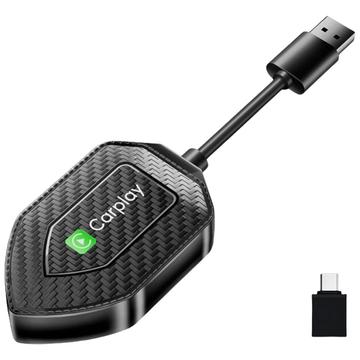 Q1D 2-i-1 kablet til trådløs CarPlay- og Android Auto-adapter - USB-A/USB-C-kontakter