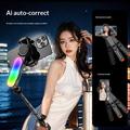 Q34 AI Anti-Shake Selfie-stang med gimbal-stabilisator og RGB-skjønnhetslys - svart