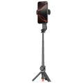 Q34 AI Anti-Shake Selfie-stang med gimbal-stabilisator og RGB-skjønnhetslys - svart