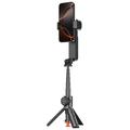 Q34 AI Anti-Shake Selfie-stang med gimbal-stabilisator og RGB-skjønnhetslys - svart