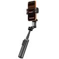 Q37 AI-gimbalstabilisert selfiestang med RGB-skjønnhetslys - svart