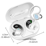 Q38 Sports trådløse øretelefoner med ørekrok - hvit