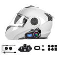 Q58Max motorsykkelhjelm med Bluetooth-intercom-hodesett og FM-radio - rekkevidde på 500meter
