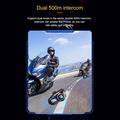 Q58Max motorsykkelhjelm med Bluetooth-intercom-hodesett og FM-radio - rekkevidde på 500meter
