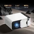 Q6 720P Android-projektor med Wi-Fi 6, HDMI/USB/AV - hvit