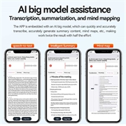 Q70A Smart AI-stemmeopptaker med ChatGPT-transkripsjon og oversettelse