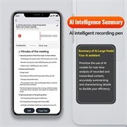 Q70A Smart AI-stemmeopptaker med ChatGPT-transkripsjon og oversettelse