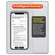 Q70A Smart AI-stemmeopptaker med ChatGPT-transkripsjon og oversettelse