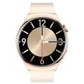 QX10 Smartklokke med 1,43" AMOLED-skjerm og Bluetooth-oppringing og helseovervåking - Beige/gull