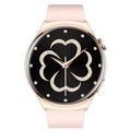 QX10 Smartklokke med 1,43" AMOLED-skjerm og Bluetooth-oppringing for helseovervåking - Rosa/gull
