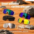 QY-Pro1 Smart sykkelbrille med AI-oversettelse og Bluetooth-tilkobling - hvit / fotokromisk linse