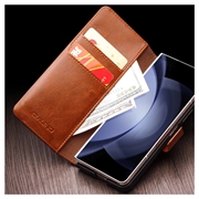 Samsung Galaxy Z Fold5 Qialino Classic Lommebok-deksel I Lær - Lysebrun