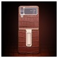 Qialino Croco Samsung Galaxy Z Flip4 Lær Belagt Deksel